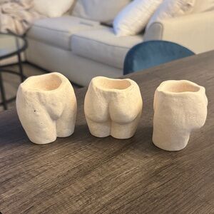 Anissa Kermiche Rock Bottom Trio Candle holders White